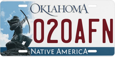 OK license plate 020AFN