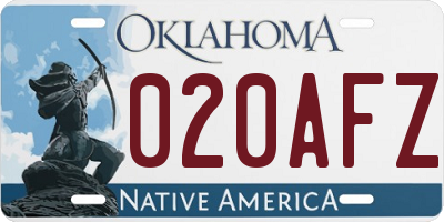 OK license plate 020AFZ