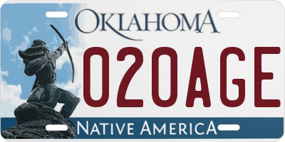 OK license plate 020AGE