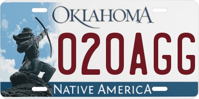 OK license plate 020AGG