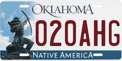 OK license plate 020AHG