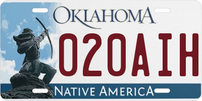 OK license plate 020AIH