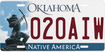 OK license plate 020AIW