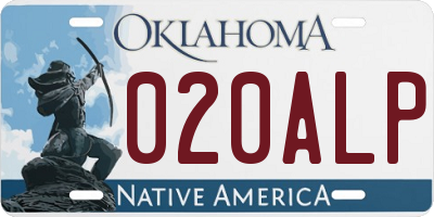 OK license plate 020ALP
