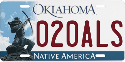 OK license plate 020ALS