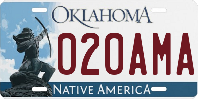 OK license plate 020AMA