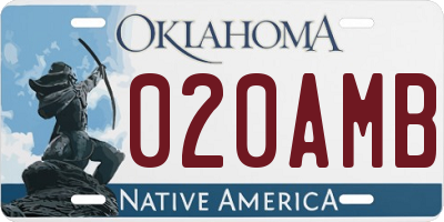 OK license plate 020AMB