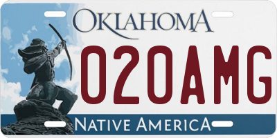 OK license plate 020AMG