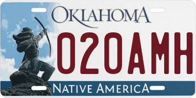 OK license plate 020AMH