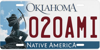 OK license plate 020AMI