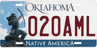 OK license plate 020AML