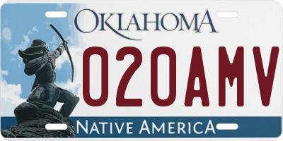 OK license plate 020AMV