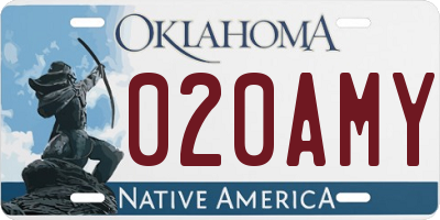 OK license plate 020AMY