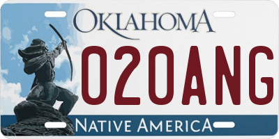 OK license plate 020ANG