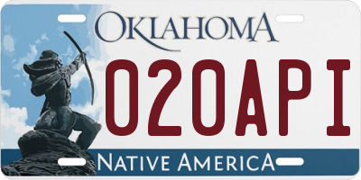 OK license plate 020API