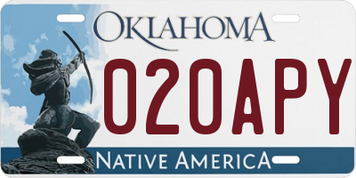 OK license plate 020APY