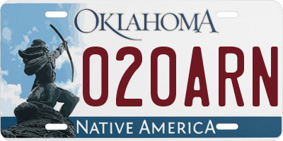 OK license plate 020ARN