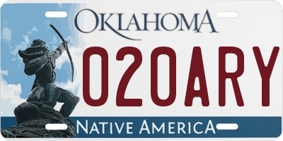 OK license plate 020ARY
