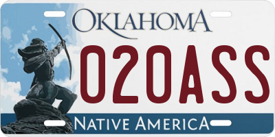 OK license plate 020ASS