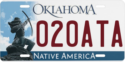 OK license plate 020ATA