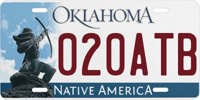 OK license plate 020ATB