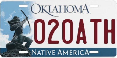 OK license plate 020ATH
