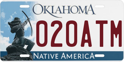 OK license plate 020ATM