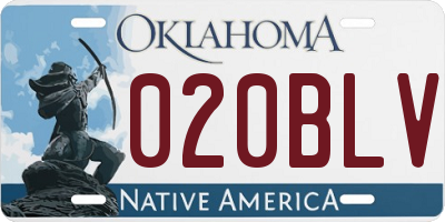 OK license plate 020BLV