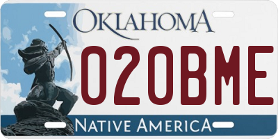 OK license plate 020BME