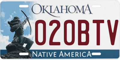 OK license plate 020BTV