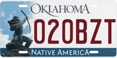 OK license plate 020BZT