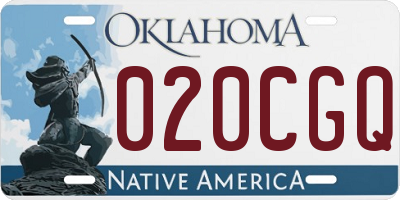 OK license plate 020CGQ