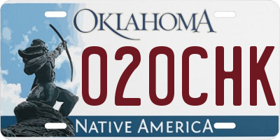 OK license plate 020CHK