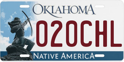 OK license plate 020CHL