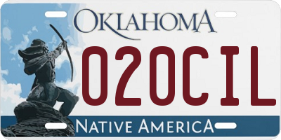 OK license plate 020CIL