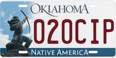 OK license plate 020CIP