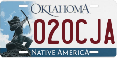 OK license plate 020CJA