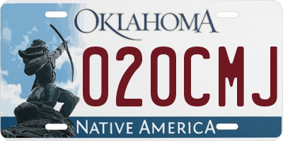 OK license plate 020CMJ