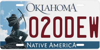 OK license plate 020DEW