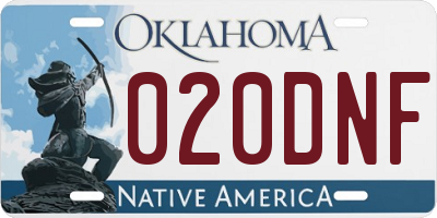 OK license plate 020DNF