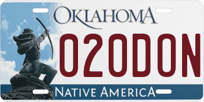 OK license plate 020DON