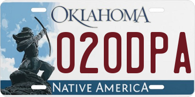 OK license plate 020DPA