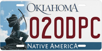 OK license plate 020DPC