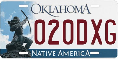 OK license plate 020DXG