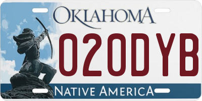 OK license plate 020DYB
