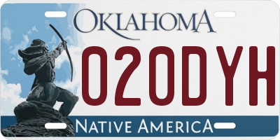 OK license plate 020DYH