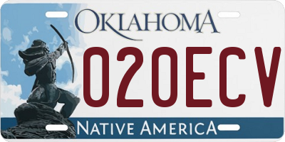 OK license plate 020ECV