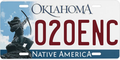 OK license plate 020ENC