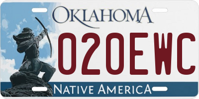 OK license plate 020EWC