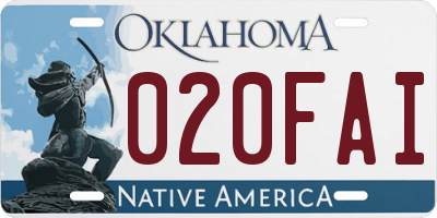 OK license plate 020FAI